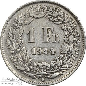 سکه 1 فرانک 1944 دولت فدرال - EF40 - سوئیس