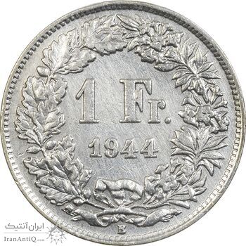 سکه 1 فرانک 1944 دولت فدرال - EF45 - سوئیس