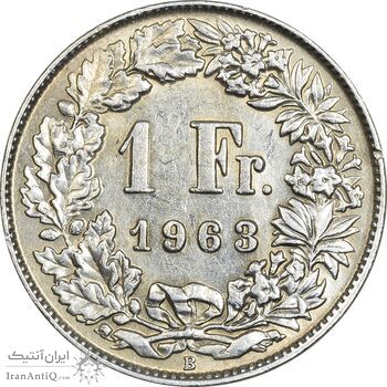 سکه 1 فرانک 1963 دولت فدرال - AU50 - سوئیس