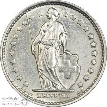 سکه 1 فرانک 1967 دولت فدرال - AU50 - سوئیس