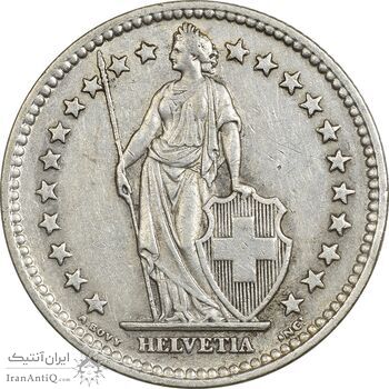 سکه 2 فرانک 1944 دولت فدرال - EF45 - سوئیس