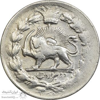 سکه 2000 دینار 1306 (مکرر پشت سکه) - AU58 - ناصرالدین شاه