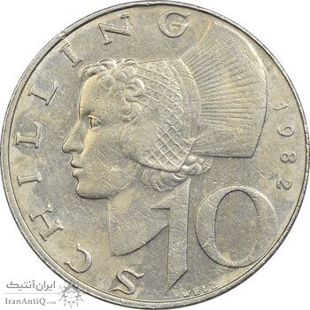 سکه 10 شیلینگ 1982 جمهوری دوم - EF40 - اتریش سکه 10 شیلینگ 1982 جمهوری دوم - EF40 - اتریش