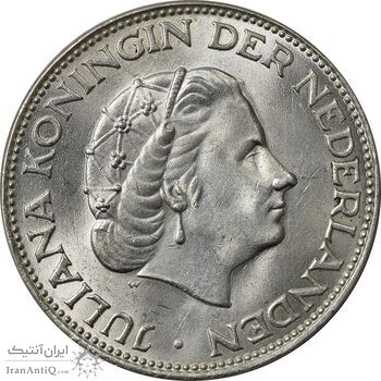 سکه 1/2-2 گلدن 1962 یولیانا - MS63 - هلند