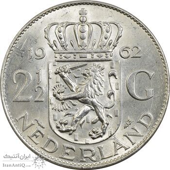سکه 1/2-2 گلدن 1962 یولیانا - MS63 - هلند