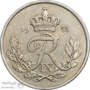 سکه 25 اوره 1955 فردریک نهم - AU50 - دانمارک سکه 25 اوره 1955 فردریک نهم - AU50 - دانمارک