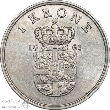 سکه 1 کرون 1963 فردریک نهم - AU58 - دانمارک سکه 1 کرون 1963 فردریک نهم - AU58 - دانمارک