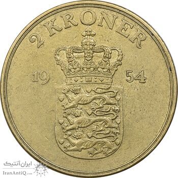 سکه 2 کرون 1954 فردریک نهم - EF45 - دانمارک سکه 2 کرون 1954 فردریک نهم - EF45 - دانمارک