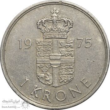 سکه 1 کرون 1975 مارگرته دوم - AU50 - دانمارک