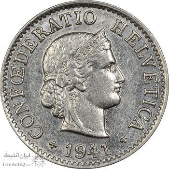 سکه 5 راپن 1941 دولت فدرال - AU50 - سوئیس