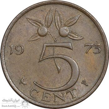 سکه 5 سنت 1973 یولیانا - EF45 - هلند