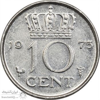 سکه 10 سنت 1973 یولیانا - AU58 - هلند سکه 10 سنت 1973 یولیانا - AU58 - هلند
