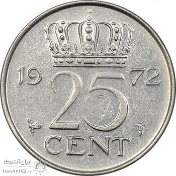 سکه 25 سنت 1972 یولیانا - EF45 - هلند