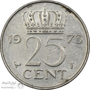 سکه 25 سنت 1973 یولیانا - AU55 - هلند