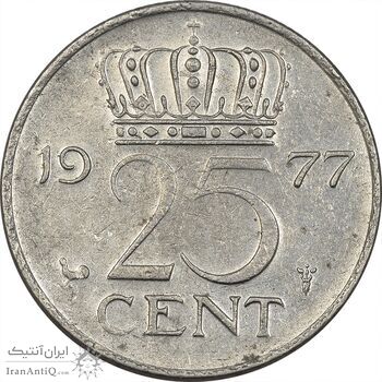 سکه 25 سنت 1977 یولیانا - EF45 - هلند
