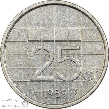 سکه 25 سنت 1989 بئاتریکس - EF45 - هلند