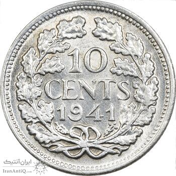 سکه 10 سنت 1941 ویلهلمینا - MS61 - هلند
