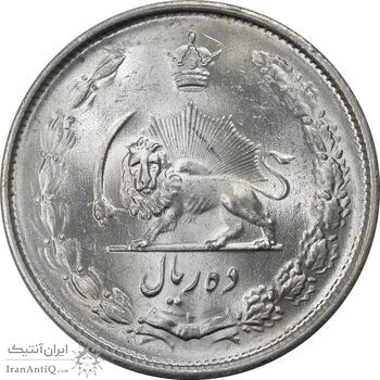 سکه 10 ریال 1324 - MS63 - محمد رضا شاه