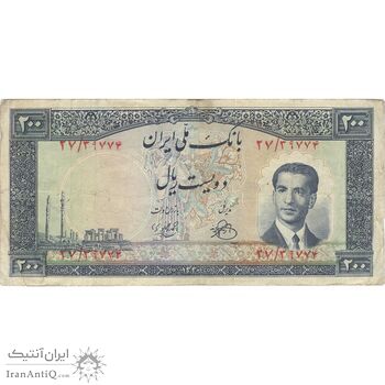 اسکناس 200 ریال 1330 - تک - VF25 - محمد رضا شاه