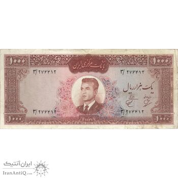 اسکناس 1000 ریال 1341 - تک - VF30 - محمد رضا شاه