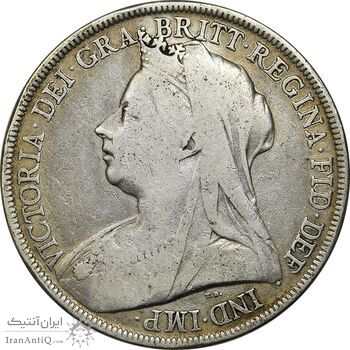 سکه 1 کرون 1897 ویکتوریا - VF30 - انگلستان
