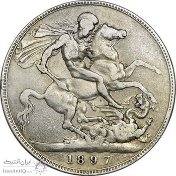 سکه 1 کرون 1897 ویکتوریا - VF30 - انگلستان