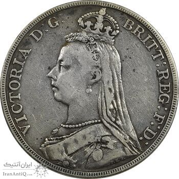 سکه 1 کرون 1889 ویکتوریا - VF30 - انگلستان