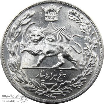 سکه 5000 دینار 1306H تصویری - MS62 - رضا شاه