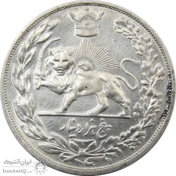سکه 5000 دینار 1306 تصویری - ضرب لنینگراد - AU55 - رضا شاه