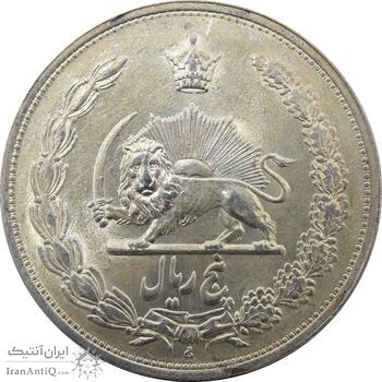 سکه 5 ریال 1311 - مکرر پشت سکه - MS63 - رضا شاه