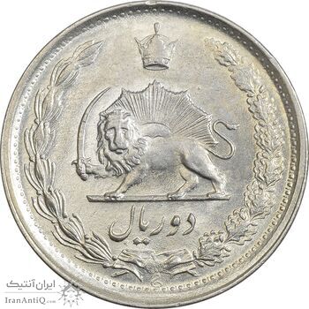 سکه 2 ریال 1348 - AU58 - محمد رضا شاه سکه 2 ریال 1348 - AU58 - محمد رضا شاه