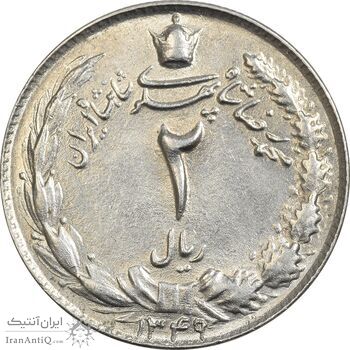 سکه 2 ریال 1349 - MS62 - محمد رضا شاه