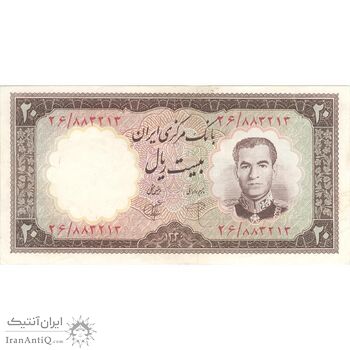 اسکناس 20 ریال 1340 - تک - AU50 - محمد رضا شاه