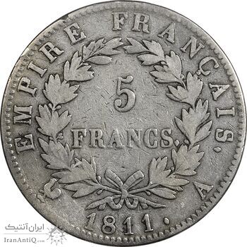 سکه 5 فرانک 1811 ناپلئون یکم - VF20 - فرانسه