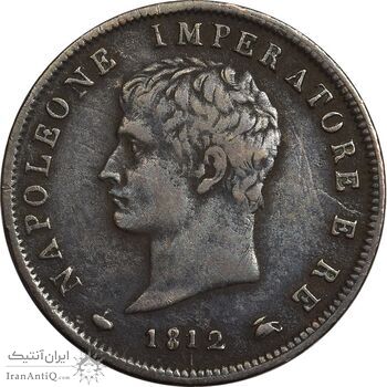 سکه 1 سولدو 1812 ناپلئون یکم - VF35 - ایتالیا
