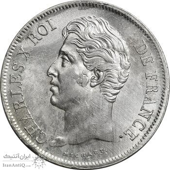 سکه 5 فرانک 1829 شارل دهم - AU50 - فرانسه