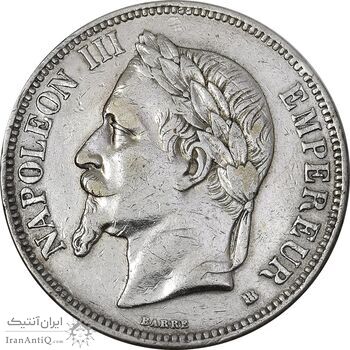 سکه 5 فرانک 1869 ناپلئون سوم - EF40 - فرانسه سکه 5 فرانک 1869 ناپلئون سوم - EF40 - فرانسه