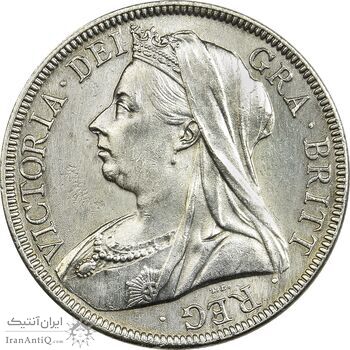 سکه 1/2 کرون 1899 ویکتوریا - AU58 - انگلستان