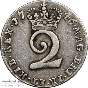 سکه 2 پنس 1746 جرج دوم - VF30 - انگلستان سکه 2 پنس 1746 جرج دوم - VF30 - انگلستان