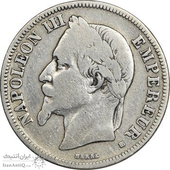 سکه 2 فرانک 1867 ناپلئون سوم - VF25 - فرانسه سکه 2 فرانک 1867 ناپلئون سوم - VF25 - فرانسه