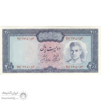 اسکناس 200 ریال (آموزگار - جهانشاهی) - تک - UNC61 - محمد رضا شاه اسکناس 200 ریال (آموزگار - جهانشاهی) - تک - UNC61 - محمد رضا شاه