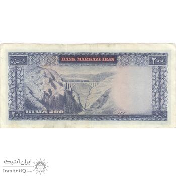 اسکناس 200 ریال (آموزگار - جهانشاهی) - تک - EF45 - محمد رضا شاه