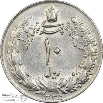 سکه 10 ریال 1335 - AU58 - محمد رضا شاه