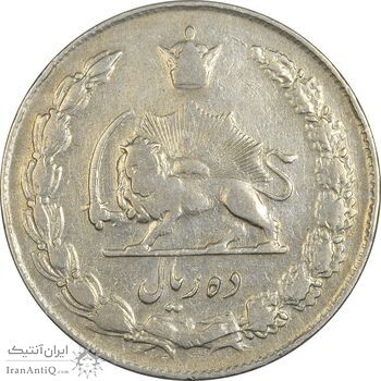 سکه 10 ریال 1337 - VF30 - محمد رضا شاه سکه 10 ریال 1337 - VF30 - محمد رضا شاه