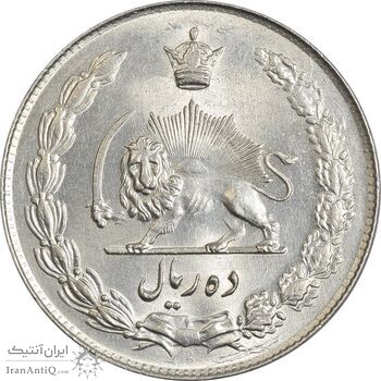 سکه 10 ریال 1343 (ضخیم) - MS61 - محمد رضا شاه