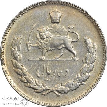 سکه 10 ریال 1345 - EF45 - محمد رضا شاه سکه 10 ریال 1345 - EF45 - محمد رضا شاه