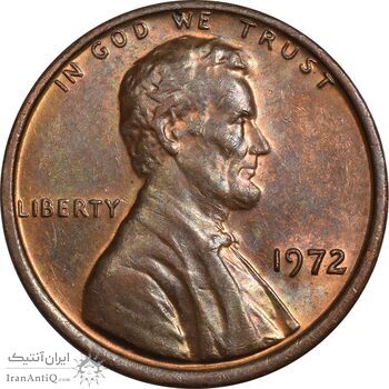 سکه 1 سنت 1972 لینکلن - AU55 - آمریکا