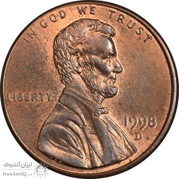 سکه 1 سنت 1998D لینکلن - MS61 - آمریکا