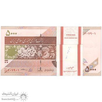 بسته اسکناس 5000 ریال امام (طیب نیا - سیف) - UNC - جمهوری اسلامی