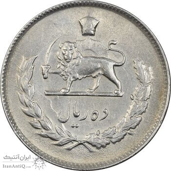 سکه 10 ریال 1352 (حروفی) - AU50 - محمد رضا شاه